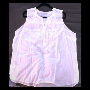 White Sleeveless Shirt